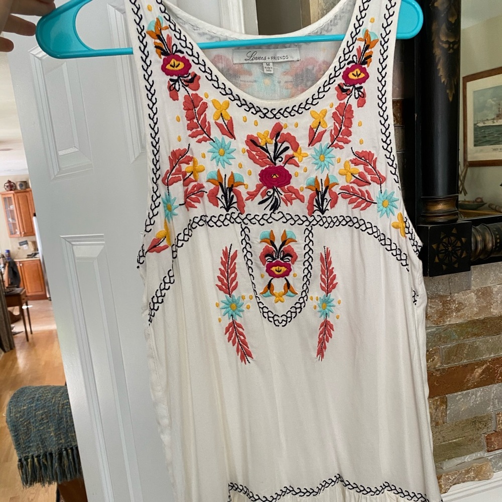 Lovers & Friends embroidered dress, size medium